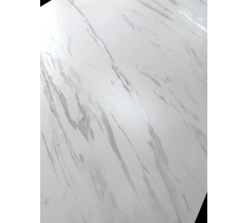Стол MATERA 160 MARBLES KL-99 Белый мрамор матовый, итальянская керамика/ черный каркас