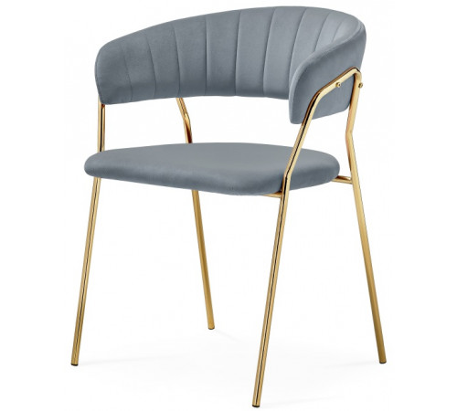 Стул на металлокаркасе Kamelia 1 gray / gold