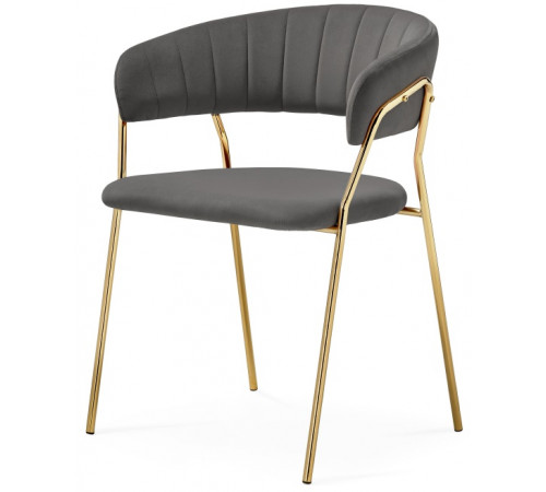 Стул на металлокаркасе Kamelia 1 dark gray / gold