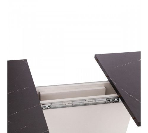 Стол GENT ЛДСП, 110-145x68,6x75,5 см, Мрамор Блэк Роял/Белый