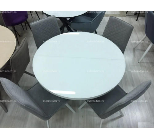 Обеденная группа RONDO 110/202 B22 GREY, ножки белые