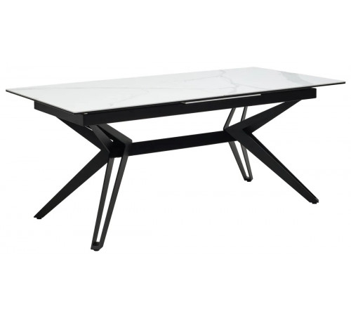 Стол URBINO 180 MATTE STATUARIO Белый мрамор матовый, керамика/ черный каркас