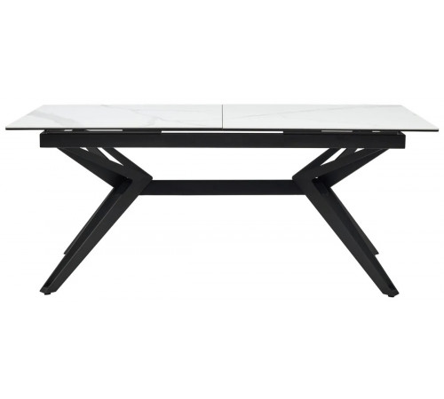 Стол URBINO 180 MATTE STATUARIO Белый мрамор матовый, керамика/ черный каркас