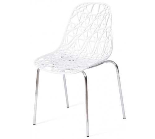 Стул CRISPY (mod. 61) металл, пластик, 44 x 56.5 x 80 см, White (белый) 11954/хром