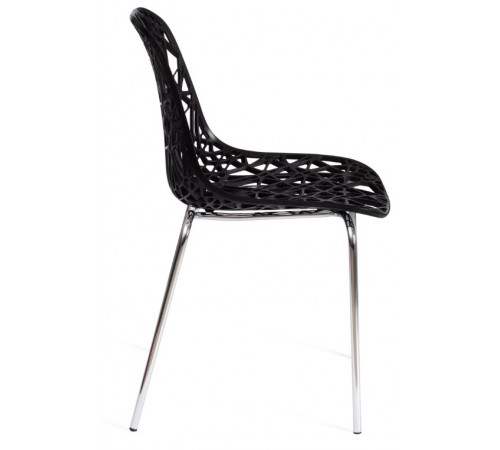 Стул CRISPY (mod. 61) металл, пластик, 44 x 56.5 x 80 см, Black (черный) 05/хром