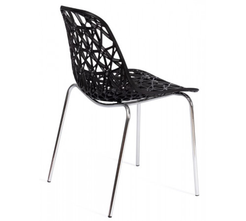 Стул CRISPY (mod. 61) металл, пластик, 44 x 56.5 x 80 см, Black (черный) 05/хром