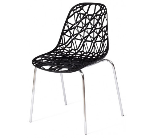 Стул CRISPY (mod. 61) металл, пластик, 44 x 56.5 x 80 см, Black (черный) 05/хром