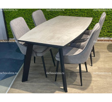 Обеденная группа XL160 ХБ/305 B22 GREY/ ножки черные
