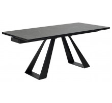 Стол FONDI 180 MARBLES NERO KL-116 Черный мрамор матовый, итальянская керамика/ черный каркас
