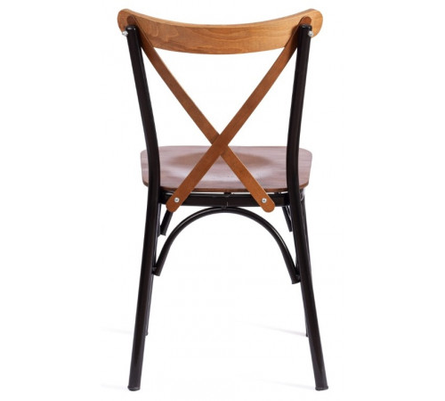 Стул CROSSY (mod. 251) металл/фанера, 42 х 49 х 84 см, walnut (орех)/чёрный