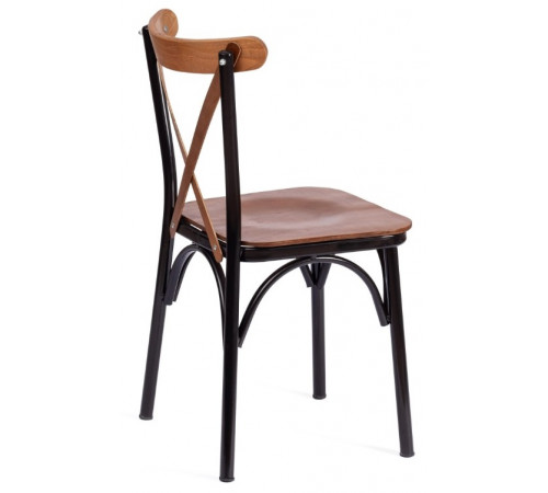 Стул CROSSY (mod. 251) металл/фанера, 42 х 49 х 84 см, walnut (орех)/чёрный