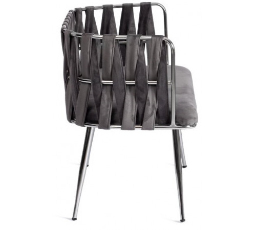 Комплект (софа + 2 кресла) CEZAR (mod. 2212) металл/вельвет, 116 x 56.5 x 77 см, grey (серый) BF-14/хром