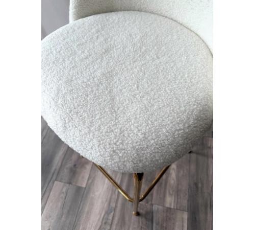 Барный стул GLADE NINI-01 Белый, teddy / золотой каркас