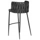 Стул барный DOBRIN AMELIA (серая ткань, темно-серый винтажный PU)