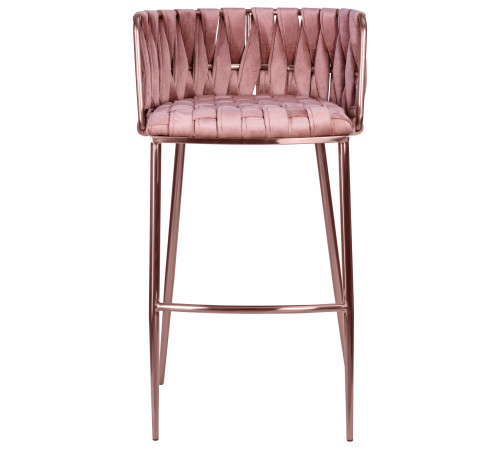 Барный стул DOBRIN EMMA ROSE GOLD розовый велюр (VF-10)