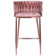 Барный стул DOBRIN EMMA ROSE GOLD розовый велюр (VF-10)