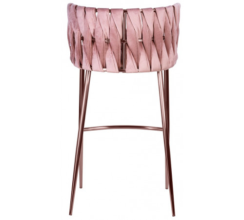 Барный стул DOBRIN EMMA ROSE GOLD розовый велюр (VF-10)