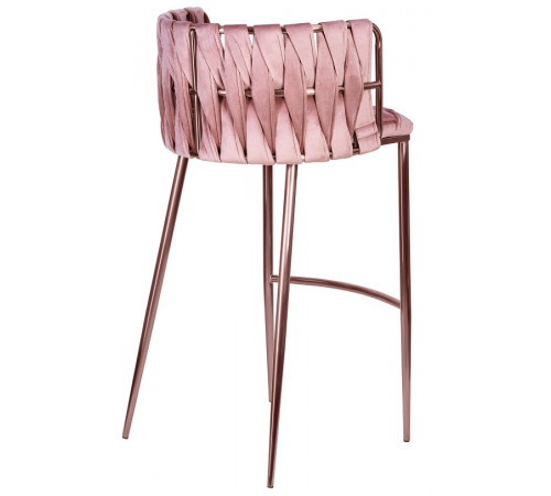 Барный стул DOBRIN EMMA ROSE GOLD розовый велюр (VF-10)