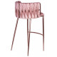 Барный стул DOBRIN EMMA ROSE GOLD розовый велюр (VF-10)