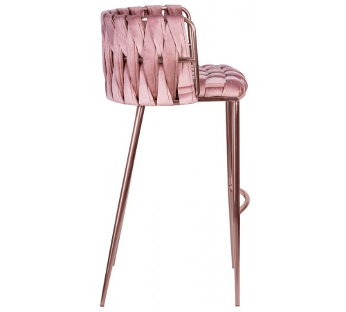 Барный стул DOBRIN EMMA ROSE GOLD розовый велюр (VF-10)