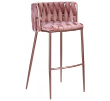 Барный стул DOBRIN EMMA ROSE GOLD розовый велюр (VF-10)