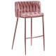 Барный стул DOBRIN EMMA ROSE GOLD розовый велюр (VF-10)