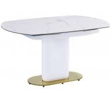 Стол Атриум-2 MC3035-140W, 140(30+30)х100х77 см, белая керамика
