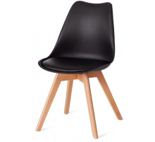 Стул TULIP (mod. 73-1) дерево/пластик/экокожа, 47,5x55x80 см, черный