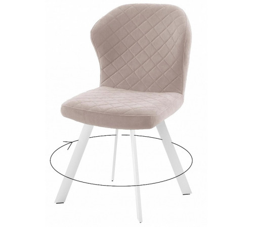 Стул DikLine 339 поворотный B03 BEIGE, ножки белые