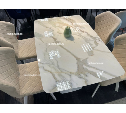 Обеденная группа SFA120 ОГ/339 B03 BEIGE, белый каркас