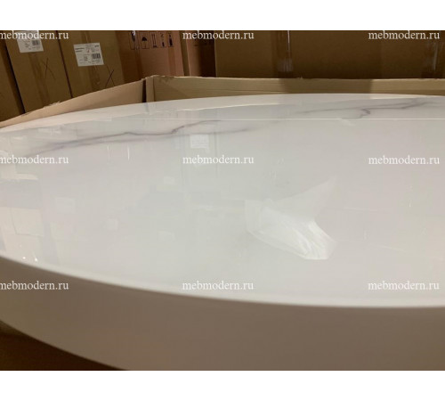 Стол Оскар D950 Glass,Фотопечать. Тон 9 Эмаль белая/ Мрамор 2