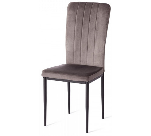 Стул VERTER (mod. 37) металл/вельвет, 43 х 41 х 96 см, Light grey (светло-серый) HLR24 / черный