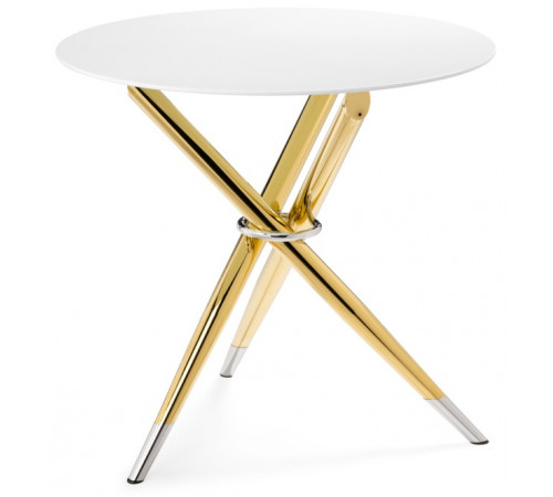 Стол Rock 80х75 white / gold