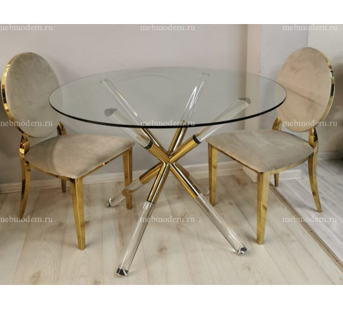 Стол Брайт MH-08DT, 110x110 см, прозрачный