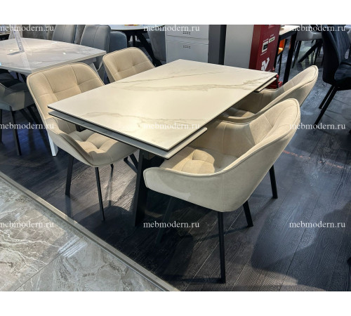 Обеденная группа SKM120 БМ/252М поворотный, B03 BEIGE, ножки черные