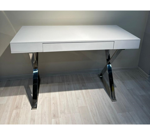 Стол-консоль Рокки MJ-001, 120х55х76 см, белый, серебро