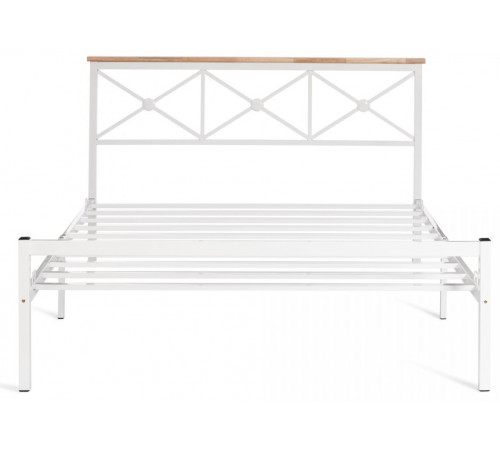Кровать Iris (mod.9311) дерево гевея/металл, 160*200 см (Queen bed), Белый (White)