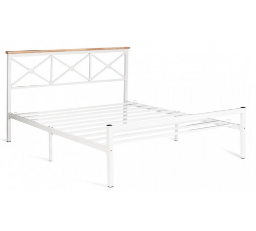 Кровать Iris (mod.9311) дерево гевея/металл, 160*200 см (Queen bed), Белый (White)