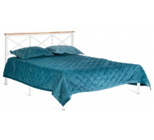 Кровать Iris (mod.9311) дерево гевея/металл, 160*200 см (Queen bed), Белый (White)