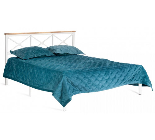Кровать Iris (mod.9311) дерево гевея/металл, 160*200 см (Queen bed), Белый (White)