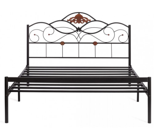 Кровать Federica (mod. AT-881) дерево гевея/металл, 160*200 (Queen bed), красный дуб/черный
