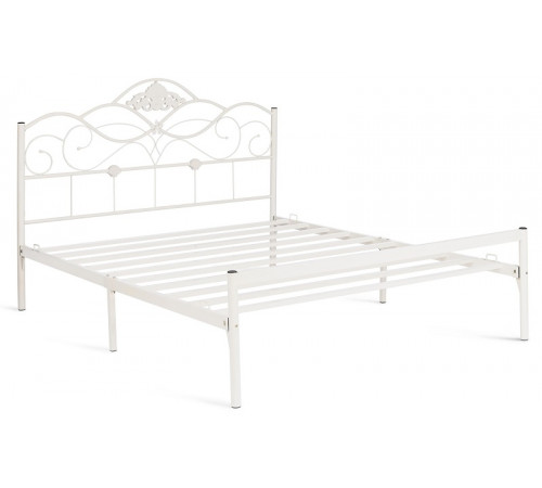 Кровать Federica (mod. AT-881) дерево гевея/металл, 160*200 (Queen bed), Белый (butter white)