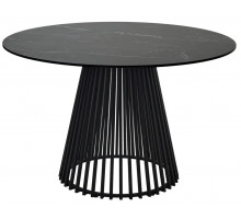 Стол TERNI 120 MATT BLACK MARBLE SOLID CERAMIC Черный мрамор матовый, керамика /Черн.каркас, ®DISAUR