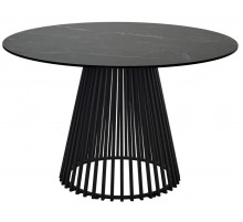 Стол TERNI 120 MATT BLACK MARBLE SOLID CERAMIC Черный мрамор матовый, керамика /Черн.каркас, ®DISAUR