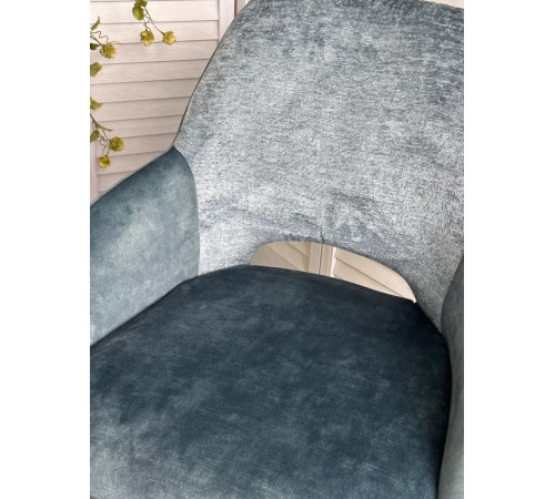 Стул BERRIES 360 град. Синий Loris-37, велюр/ темно-синий 7525-56, велюр/ черный каркас, DISAUR