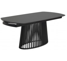 Стол DESIO 180 PURE BLACK SOLID CERAMIC Черный мрамор матовый, керамика/Черный каркас, ®DISAUR