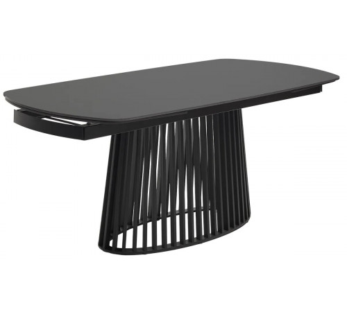 Стол DESIO 180 PURE BLACK SOLID CERAMIC Черный мрамор матовый, керамика/Черный каркас, ®DISAUR