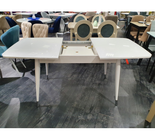 Стол KENNER K1250 белый/стекло белое глянец