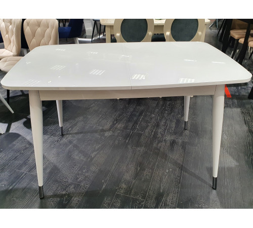 Стол KENNER K1250 белый/стекло белое глянец