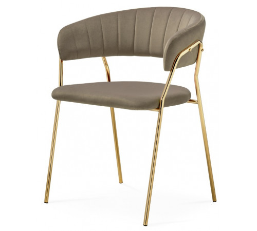 Стул на металлокаркасе Kamelia 1 cappuccino / gold